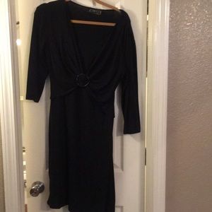 Studio Connections large black long sleeves dress